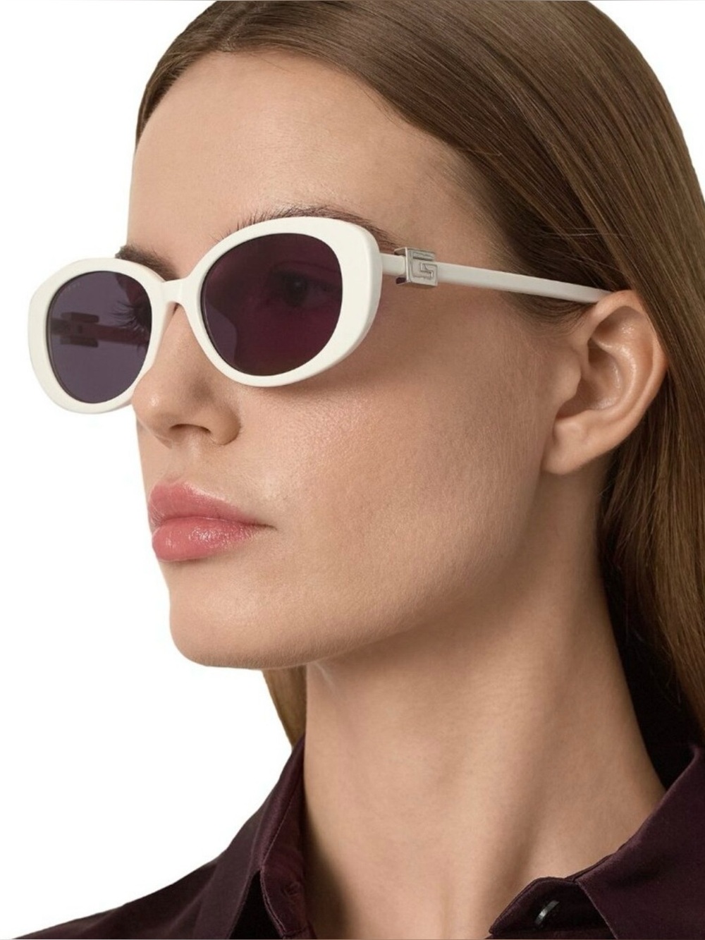 NEW GUCCI OVAL SUNGLASSES GUCCI GG1684SA 006 WHITE GREY WOMEN EYEWEAR NIB